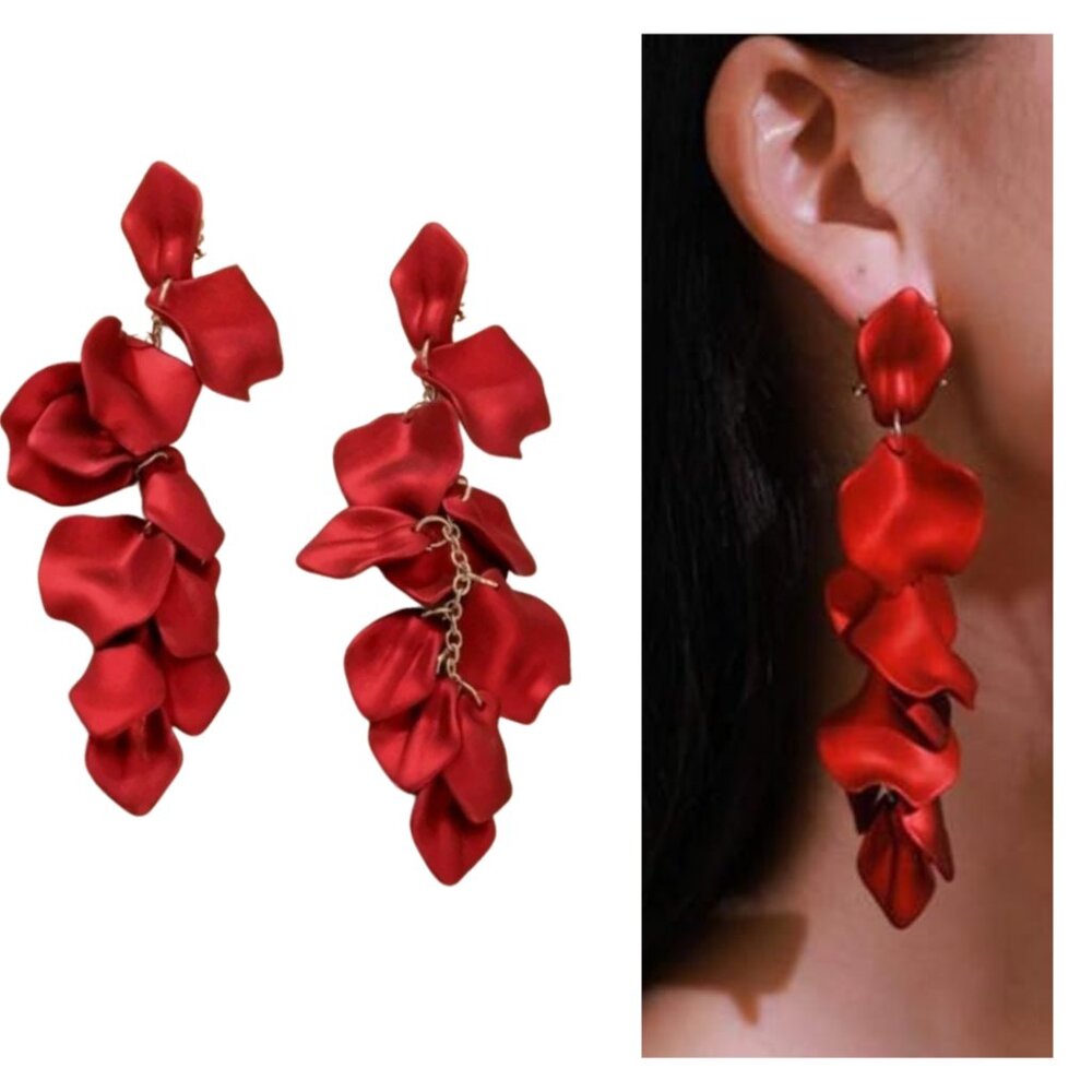 Elegant Rose Petal Earrings